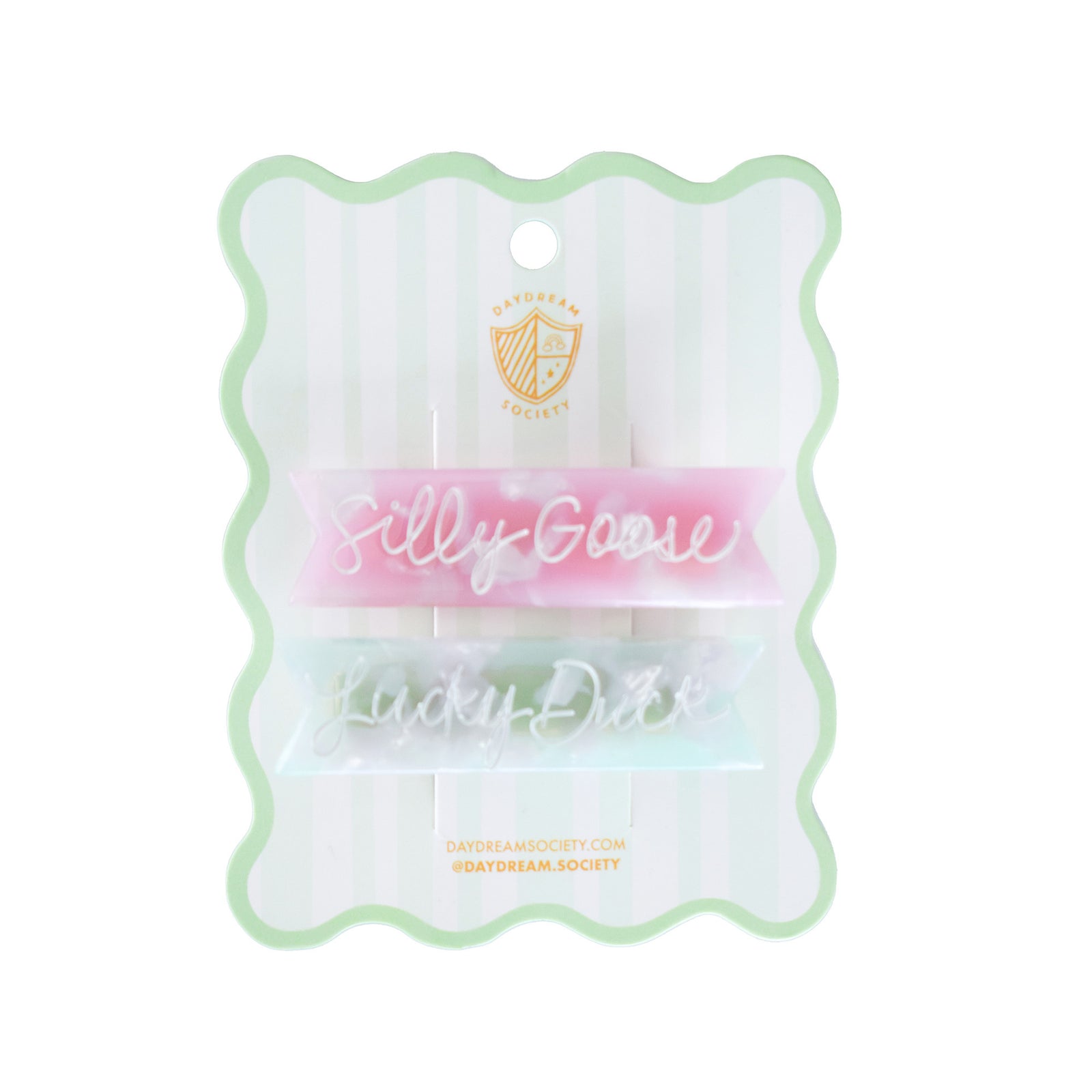 Silly Goose Acetate Hair Clip Set, Daydream Society