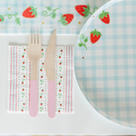 Strawberry Picnic Gingham Print Petite Napkins, Daydream Society