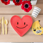 Bananas For You Heart Large Plates - Valentine's Day Paper Plates
