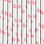 Heart Patterned Paper Straws - 4 Color Options