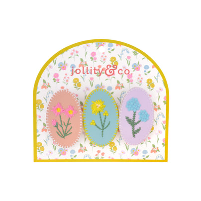 In Bloom Floral Vegan Leather Hair Clip Set