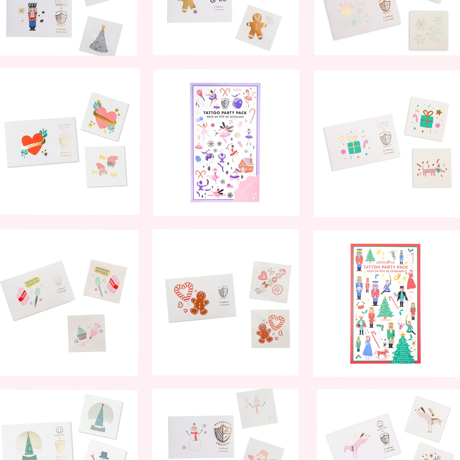 Christmas Temporary Tattoos - Choose from 12 Styles