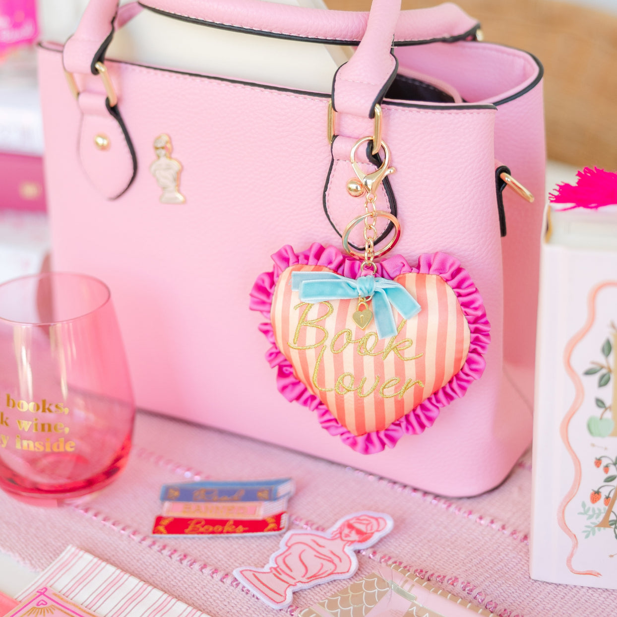 Book Lover Heart Bag Charm, Jollity & Co