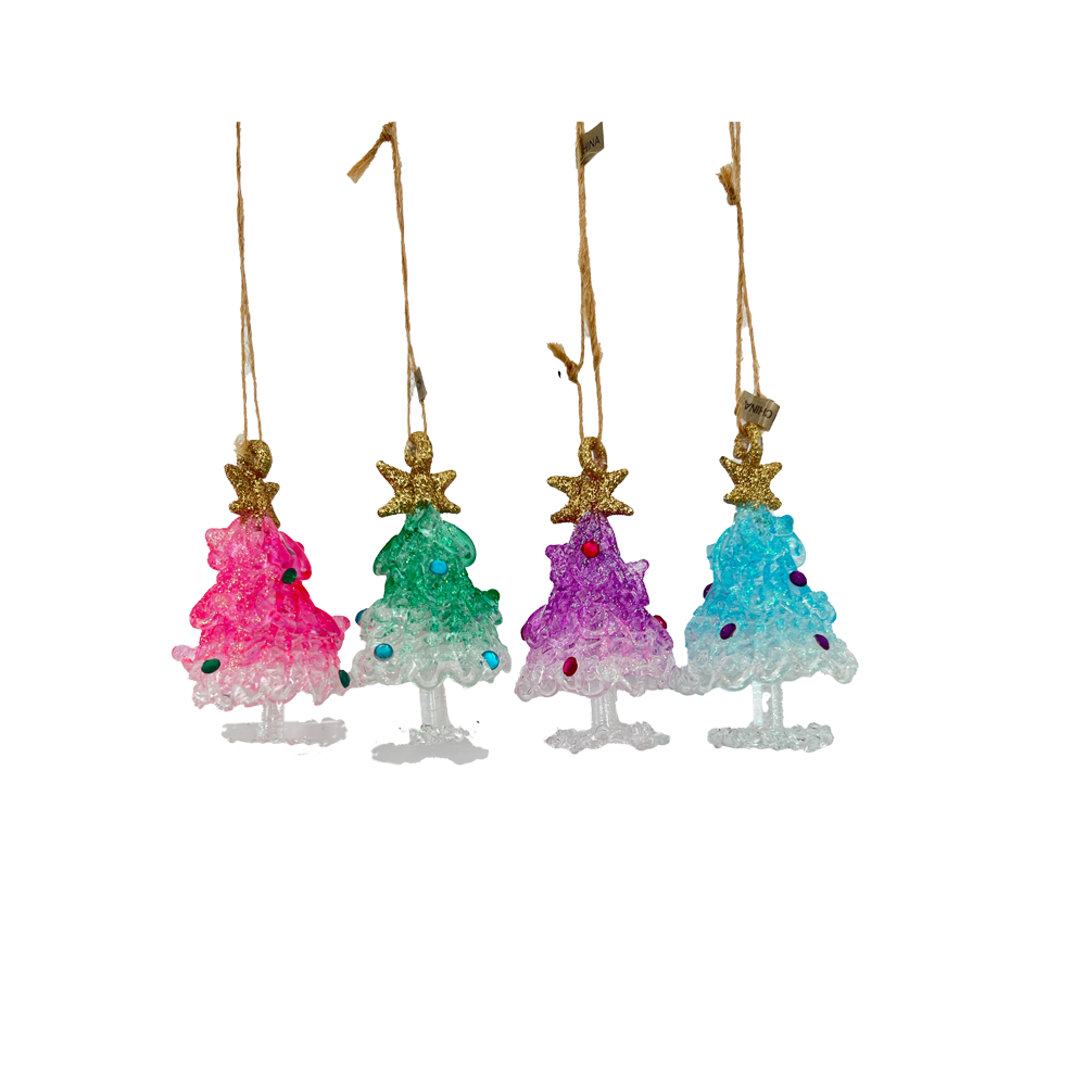 Glitter Glass Tree Ornament
