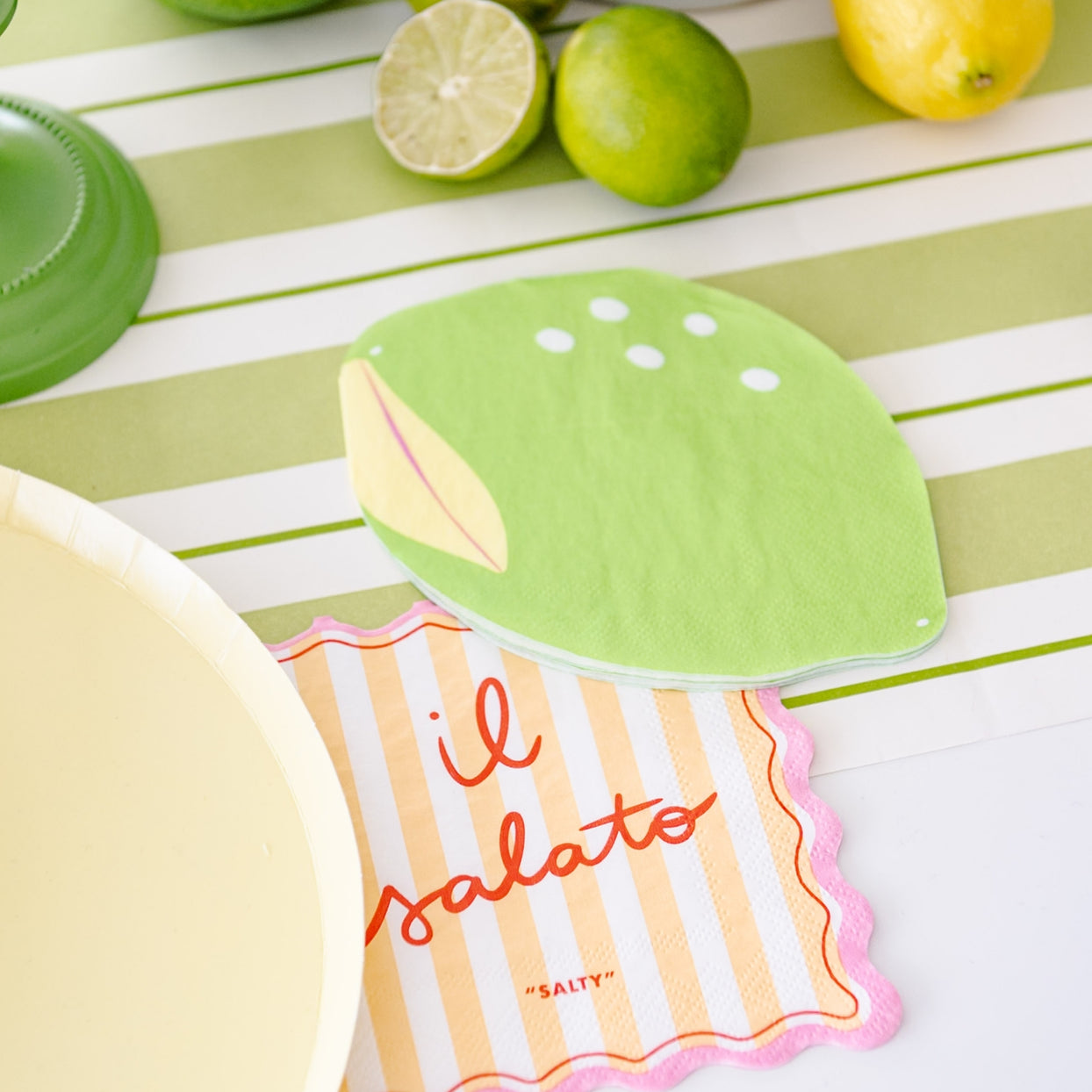 Le Dinner Lime Cocktail Napkins, Jollity & Co