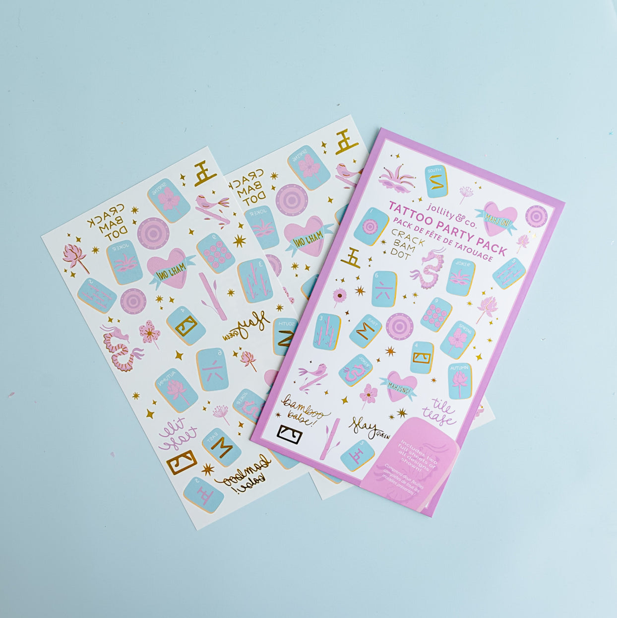 Game Night Mahjong Tattoo Party Pack, Jollity & Co