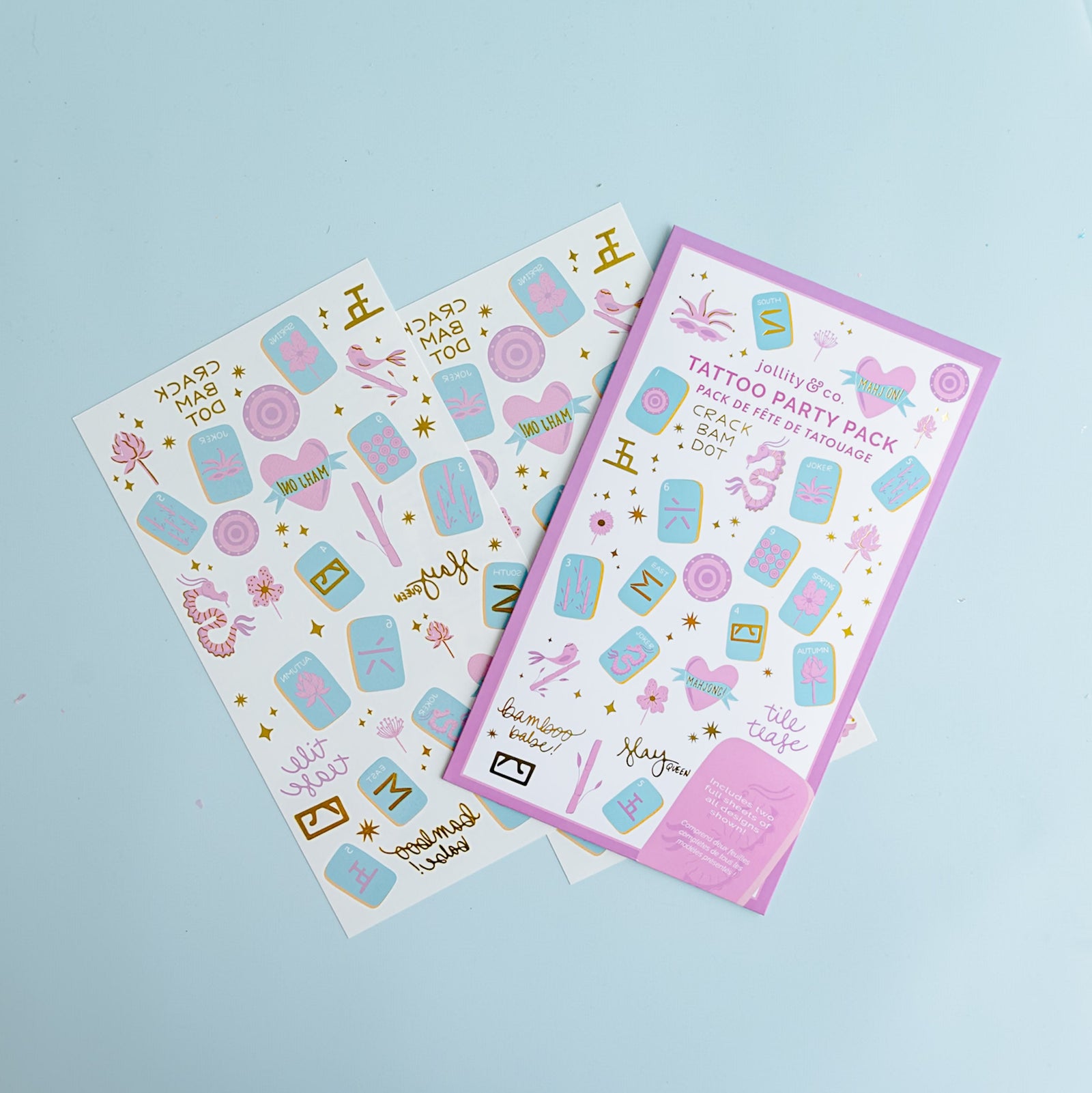 Game Night Mahjong Tattoo Party Pack, Jollity & Co