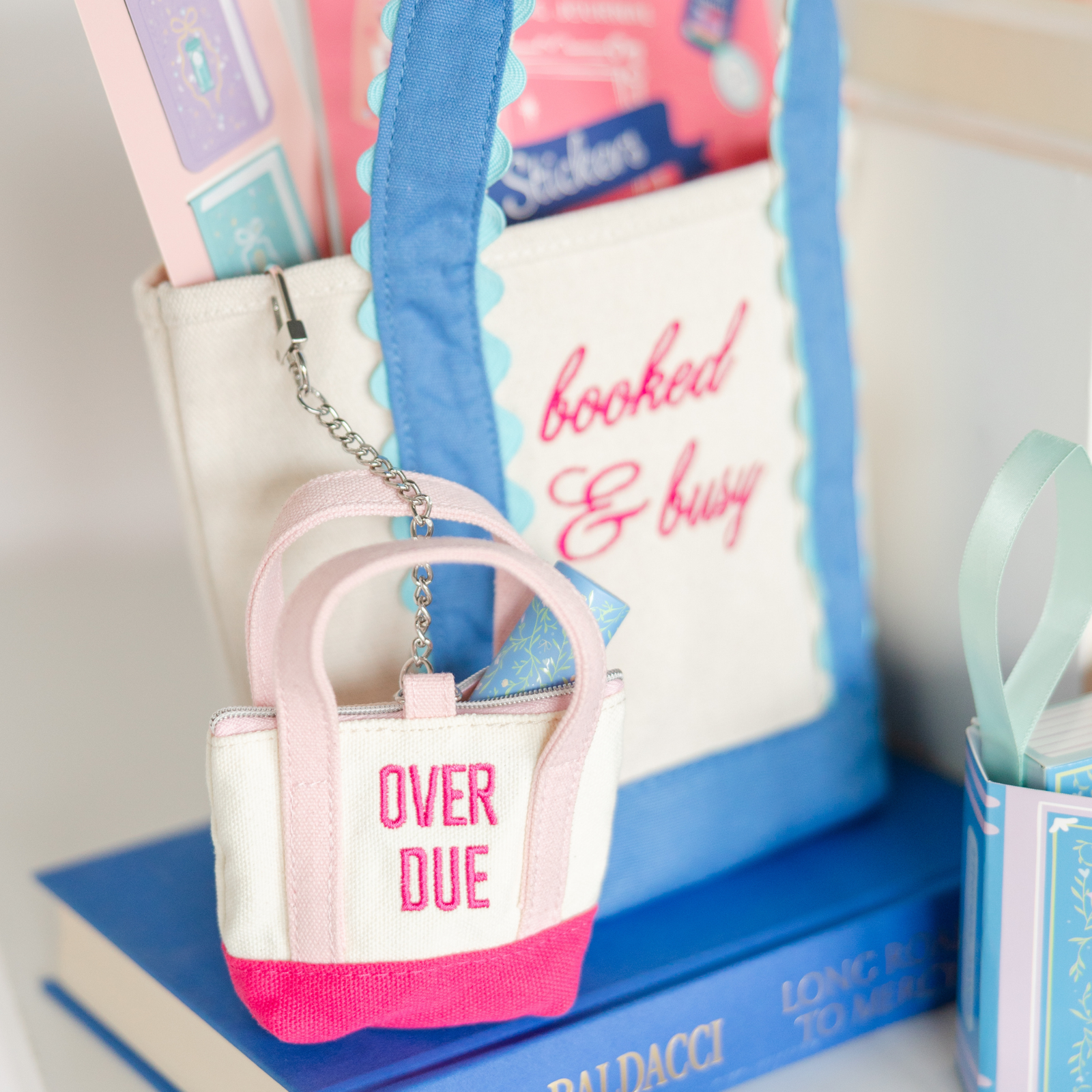 Overdue Tiny Tote Keychain, Jollity & Co