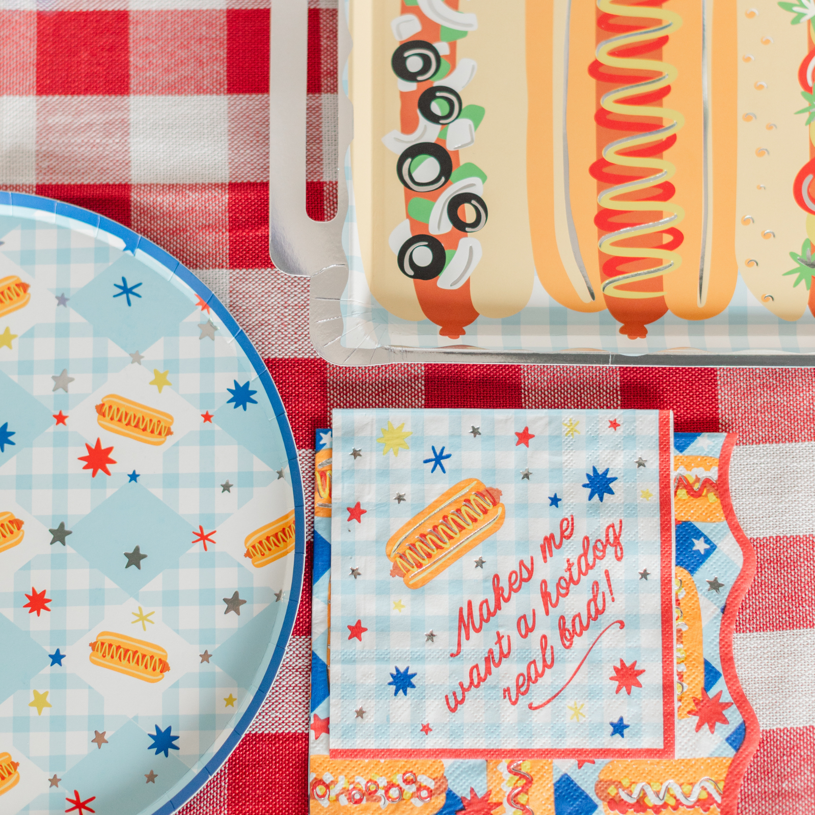 Patriotic Hot Dog Large Napkins, Jollity & CO