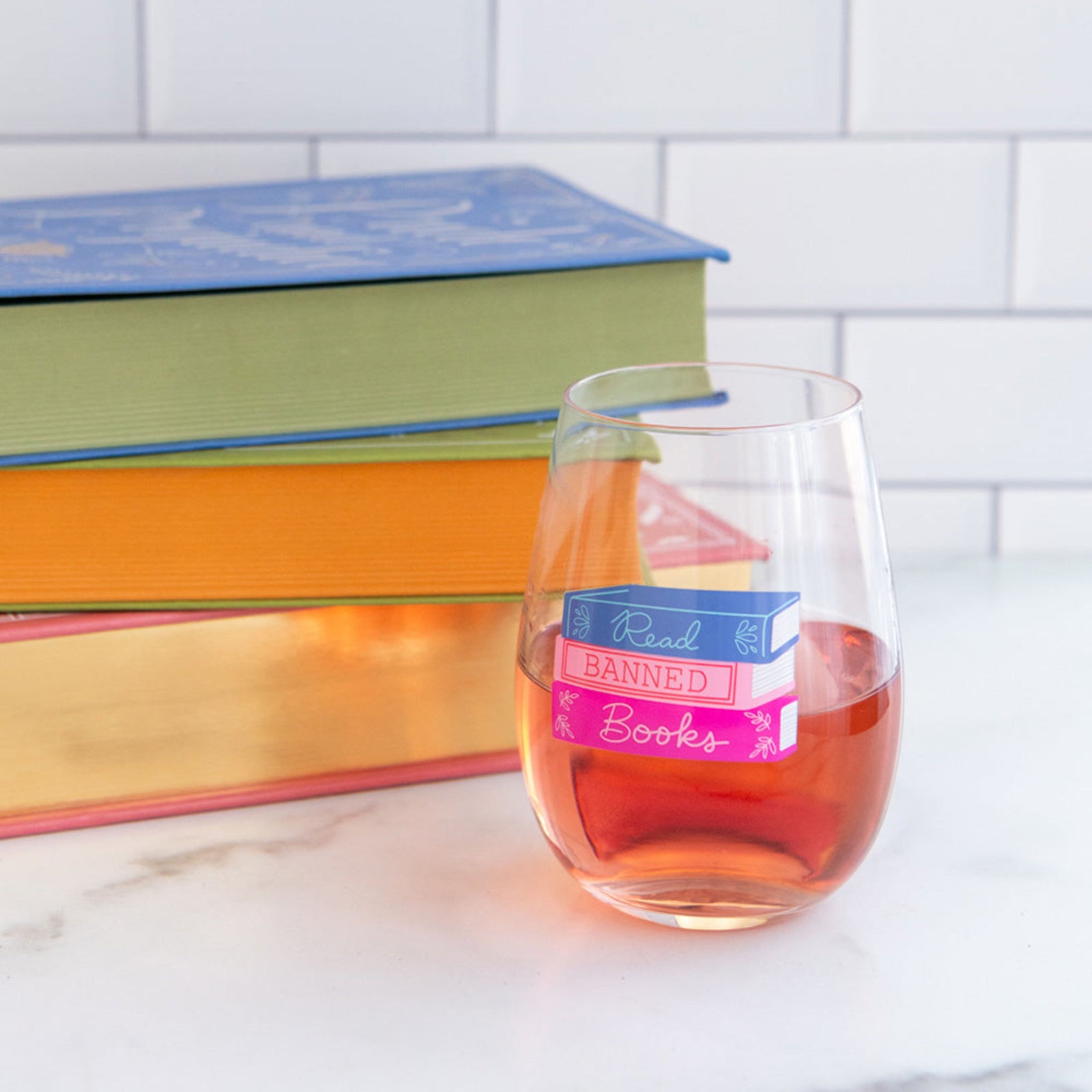 Book Club Read Banned Books Wine Glass, Jollity & Co