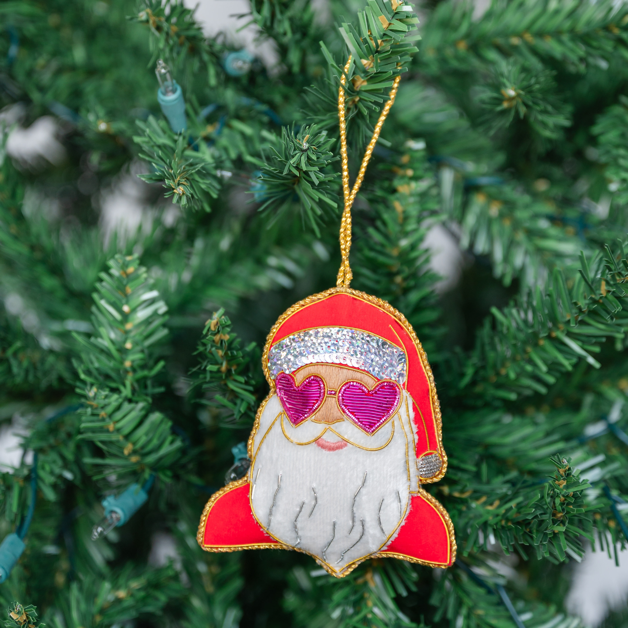 Red Santa Christmas Ornament