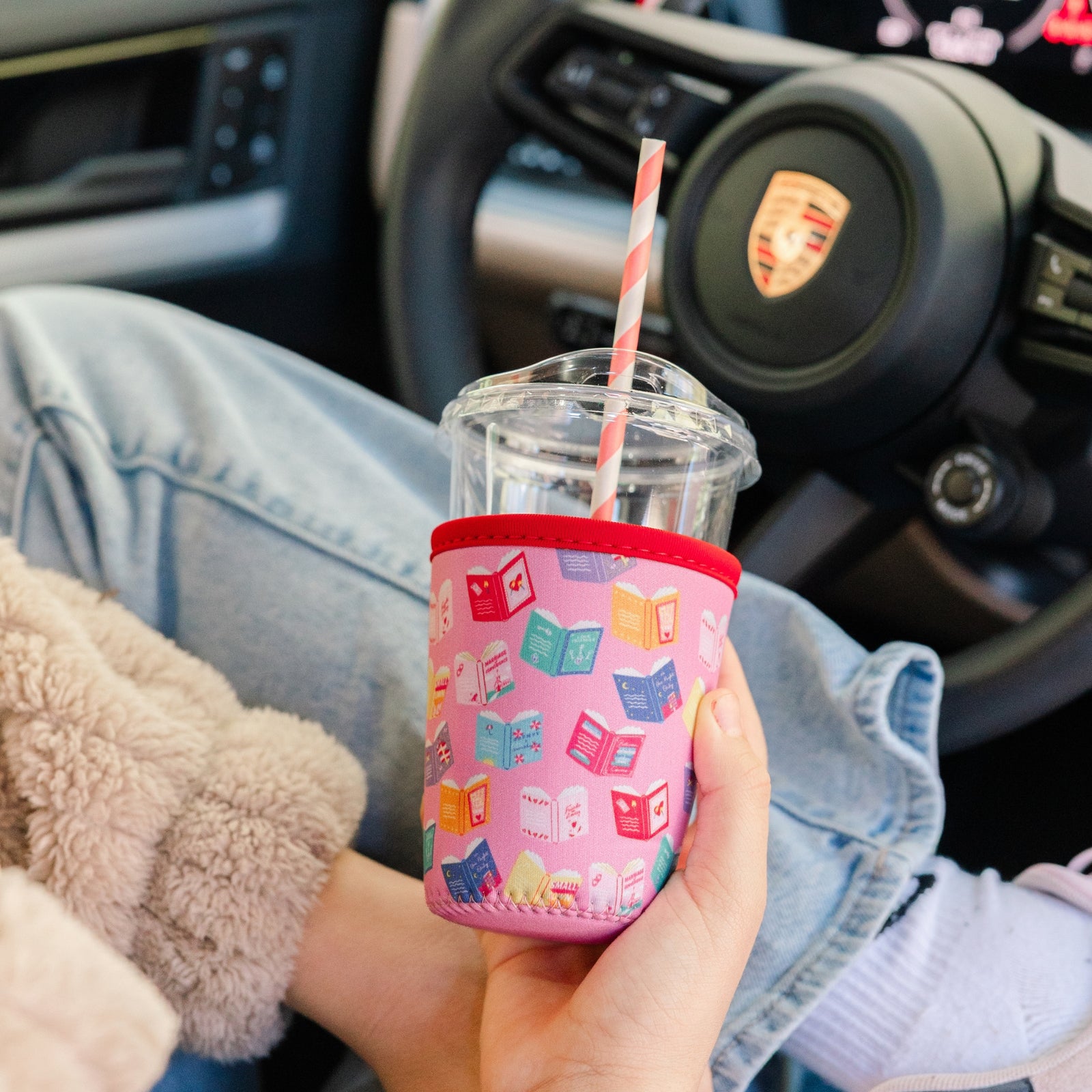 Rom Com Book Themed Beverage Sleeve, Jollity & Co