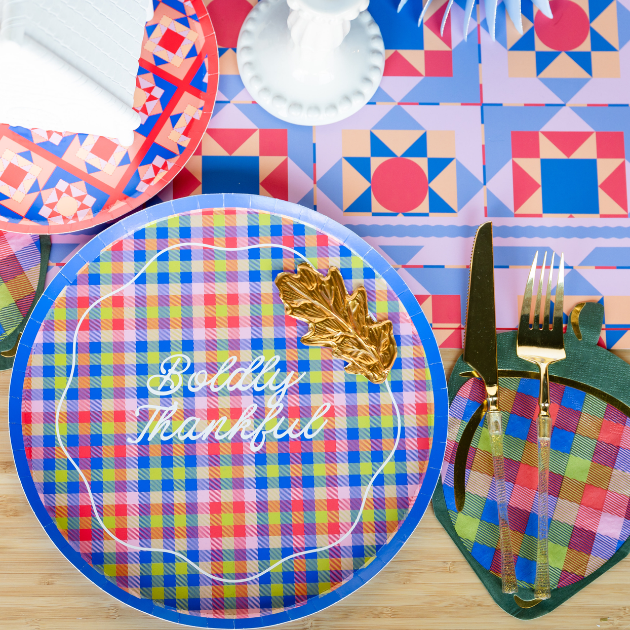 Season of Cheer Boldly Thankful Dinner Plates, Jollity & Co