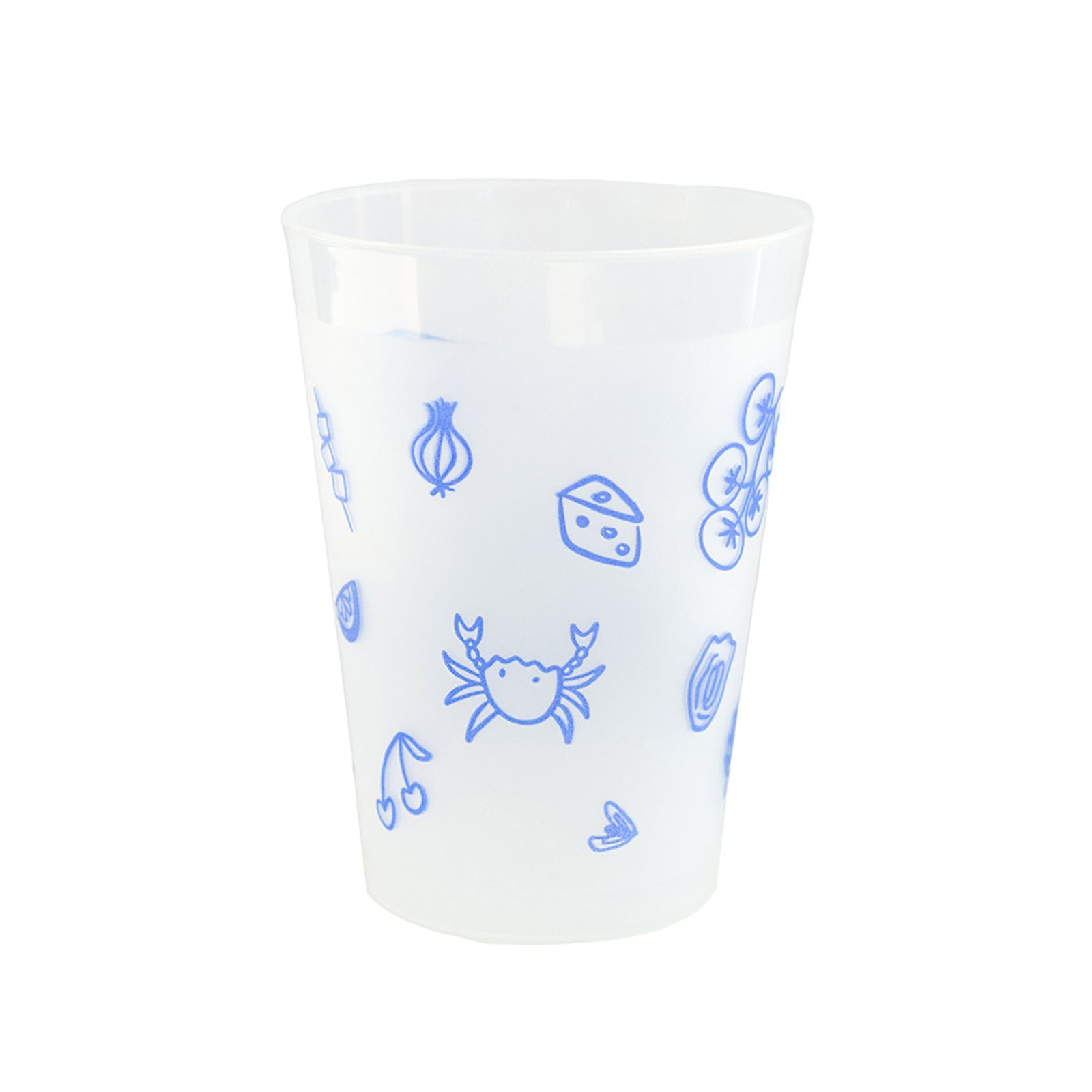 Le Dinner frosted party cup styled with a cocktail garnish.