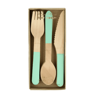Meri Meri Wooden Cutlery Set - Mint