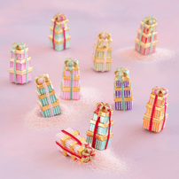 Stacked Gift Box Ornament - 10 Style Options