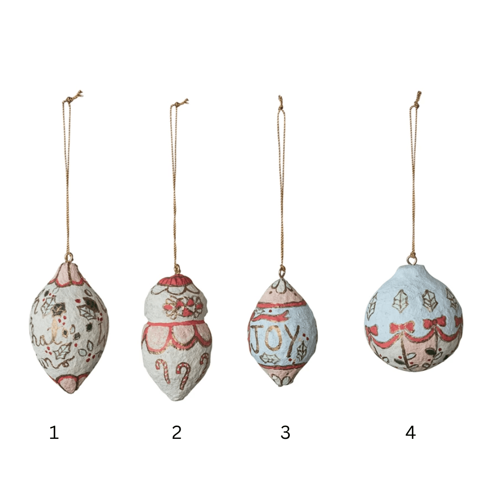 Hand-Painted Paper Mache Ornament - 4 Style Options, Shop Sweet Lulu