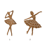 Metal Ballerina Ornament w/ Cut-Outs - 2 Style Options