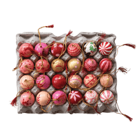 Hand-Painted Paper Mache Ball Ornaments in Egg Crate - Set of 24, Shop Sweet Lulu
