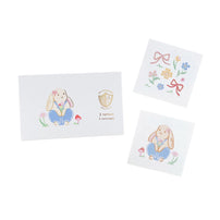 Bunnies In The Garden Overalls Bunny Temporary Tattoos