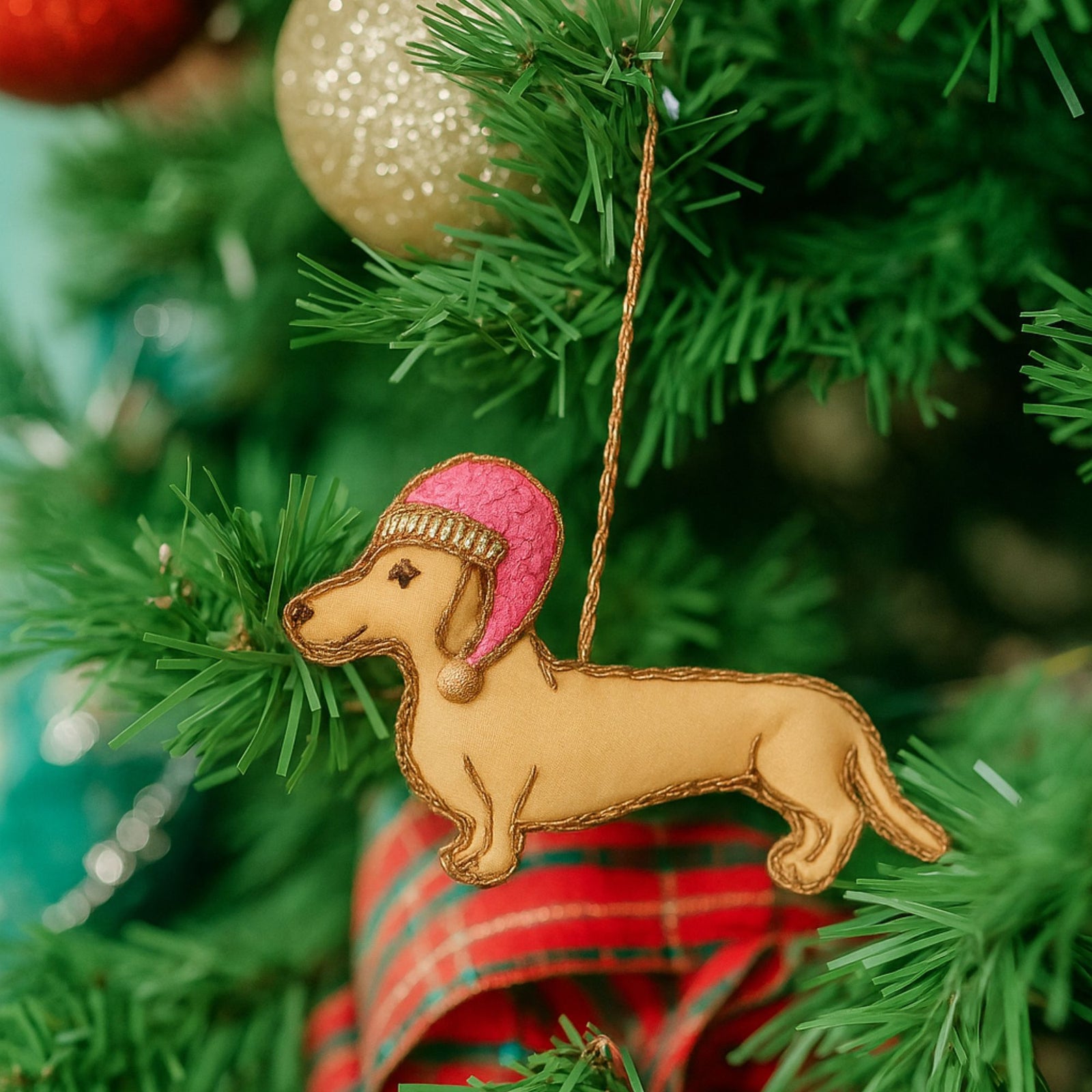 Ginny the Dachshund Christmas Ornament