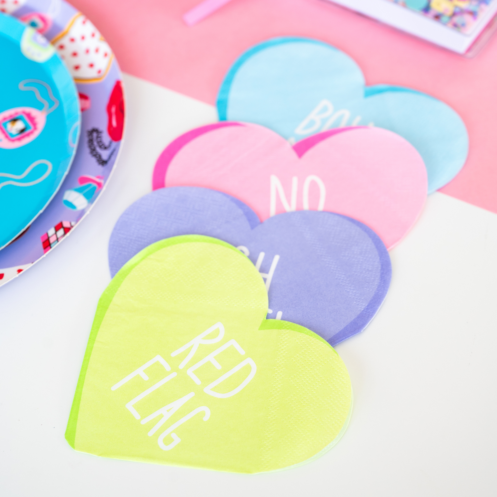  Y2K Candy Hearts Cocktail Napkins, Jollity & Co