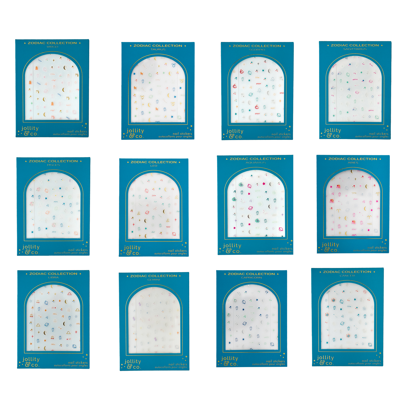 Zodiac Nail Sticker Case Pack - Case Pack of 48 (4 of Each Sign)