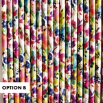 Floral Paper Straws - 12 Style Options