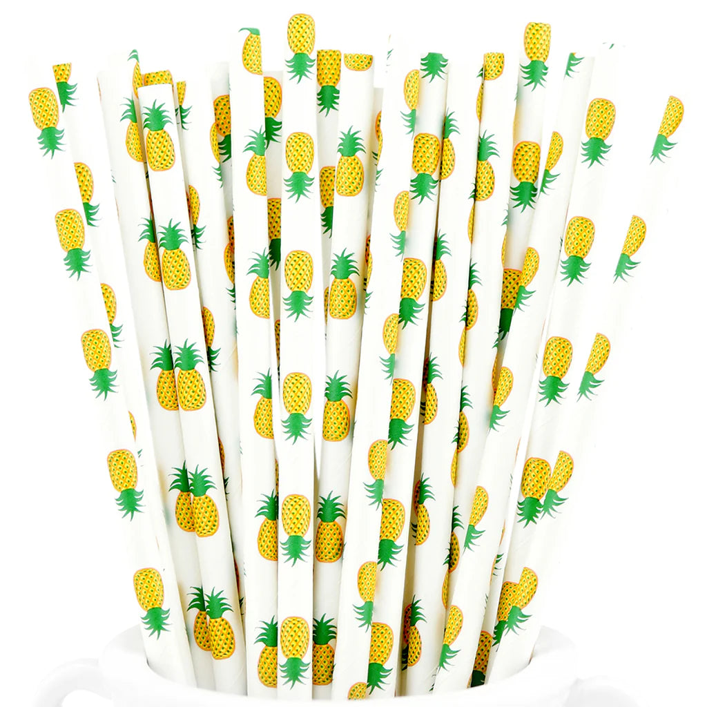 Pineapple Patterned Straws