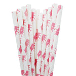 Pink Crown Paper Straws