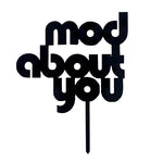 black mod about you cake topper 