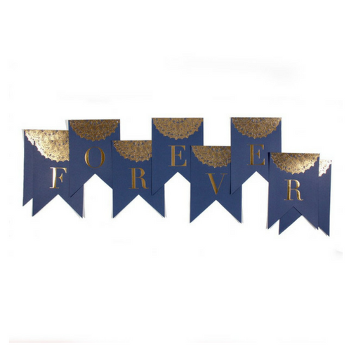 Forever Navy and Gold Banner
