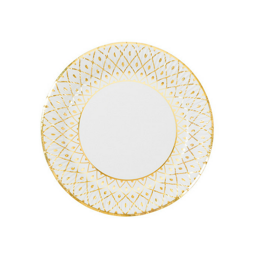 Gold & White Dinner Plates