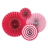 red paper rosettes