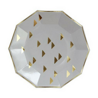 Gold Triangle Print Dinner Plate