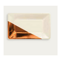 Ivory and Copper Foil Plates