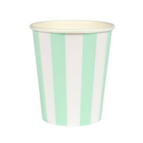 Mint striped cups