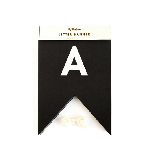 Black and white letter banner