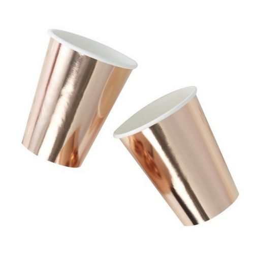 solid rose gold foiled cups