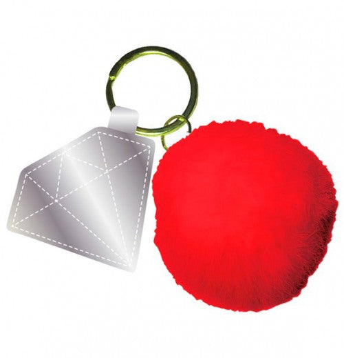 diamond pom pom key chain