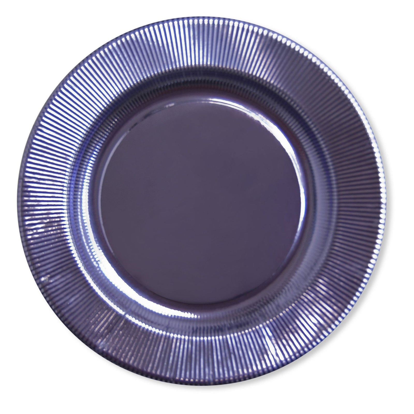 lavender metallic ridge fancy paper plates