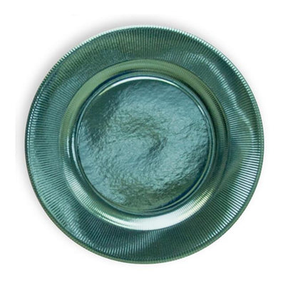 Aquamarine Ridged Charger Plates