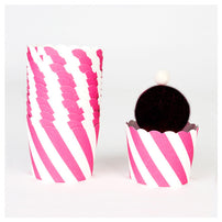pink striped cupcake wrapper