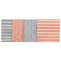 18" Square Cotton Napkins, Assorted Patterns, Set of 4