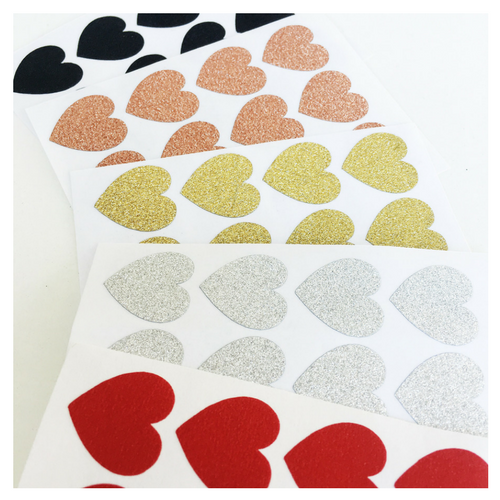 mini glitter heart stickers