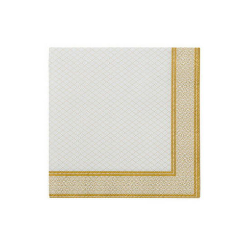 Gold & White Cocktail Napkins