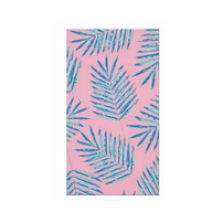 pink and blue palm leaves