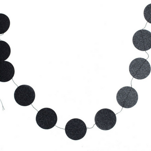 black glitter circle banner