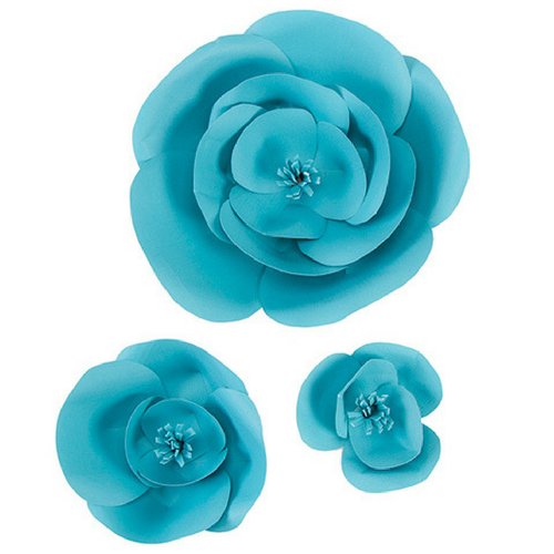 blue paper flowers
