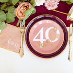 Milestone Blush 40th Dessert Plates from Jollity & Co